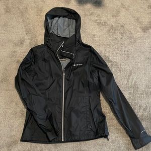 Women’s Columbia rain jacket, black. Size medium